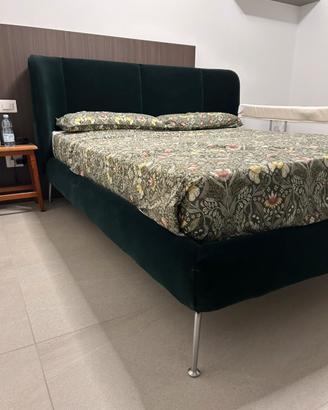 Struttura letto imbottita, Verde, 160x200 cm