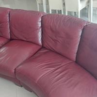 Divano in pelle 4 posti con chaise longue