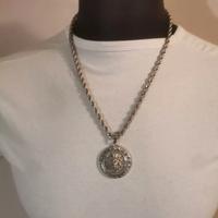 Collana vintage (uomo) Testa Leone tridimensionale