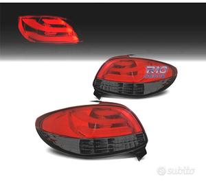 FANALI PEUGEOT 206 98-09 LIGHT BAR ROSSO AFFUMICAT