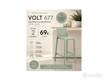Sgabello outdoor e indoor verde salvia