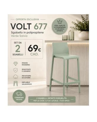 Sgabello outdoor e indoor verde salvia