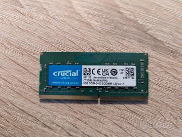 RAM Crucial 8 GB - PC4 - DDR4 - 2400 MHz - (RAM21)