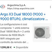 condizionatore  dual split argo
