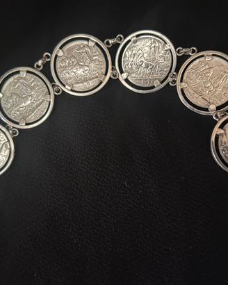Bracciale  vintage  primi 900’con monete da 1 lira