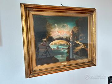 Set di 3 Quadri Classici con Cornice Dorata