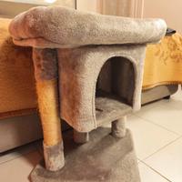 cuccia per gatto morbida grigia