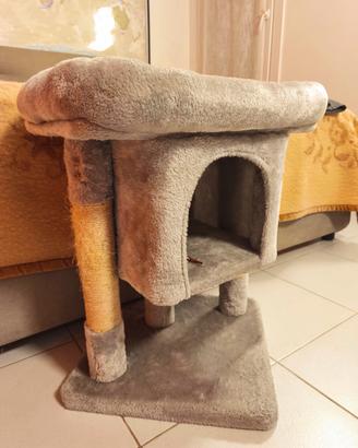 cuccia per gatto morbida grigia