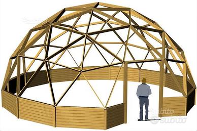 Cupola geodetica prefabbricata gazebo in legno - Giardino e Fai da