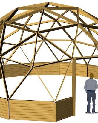 Cupola geodetica prefabbricata gazebo in legno