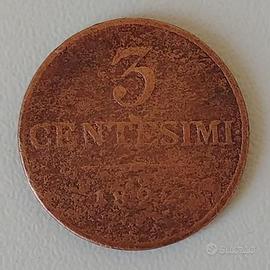 Moneta 3 cent 1822 Lombardo-Veneto