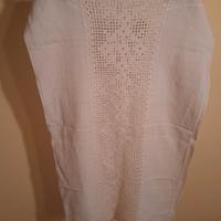 Coppia tendine con inserto in uncinetto cotone