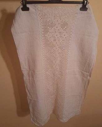Coppia tendine con inserto in uncinetto cotone