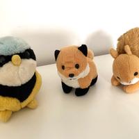 3 peluche Trudi Uccellino-Volpe-Scoiattolo
