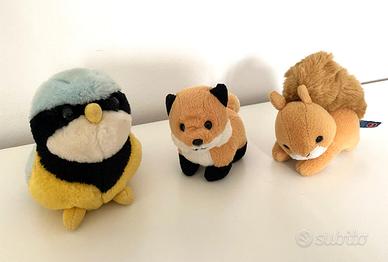 3 peluche Trudi Uccellino-Volpe-Scoiattolo