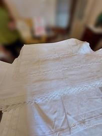 Lenzuolo Matrimoniale Lino Puro anni 80 ricami new