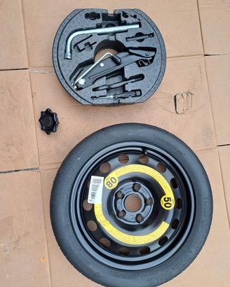 ruotino 125/70 r16 vw audi kit attrezzi 