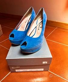 Scarpe donna Positano n.40 blu airone con plateau