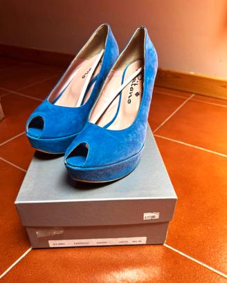 Scarpe donna Positano n.40 blu airone con plateau