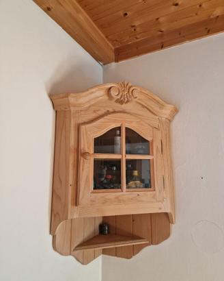 Pensile angolare tirolese in pino massello