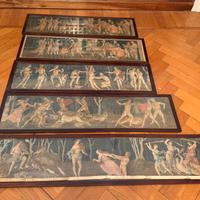 Serie di cinque pannelli decorativi