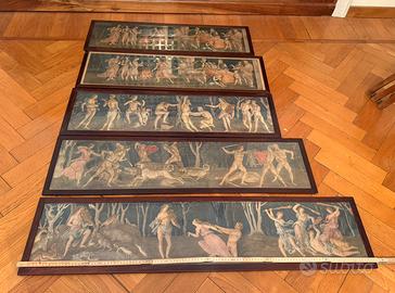 Serie di cinque pannelli decorativi