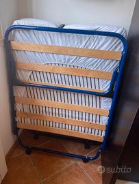 Letto Brandina Pieghevole a Doghe con Materasso