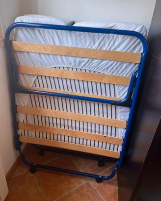 Letto Brandina Pieghevole a Doghe con Materasso