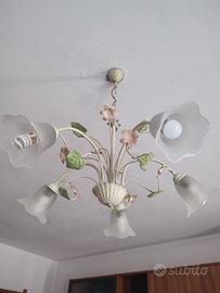 Lampadario soggiorno/cucina in ferro battuto