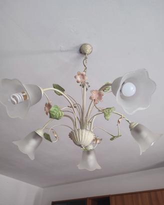 Lampadario soggiorno/cucina in ferro battuto