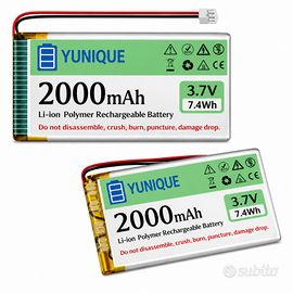 2 Batterie LiPo 3.7V 2000mAh Micro JST 2.0