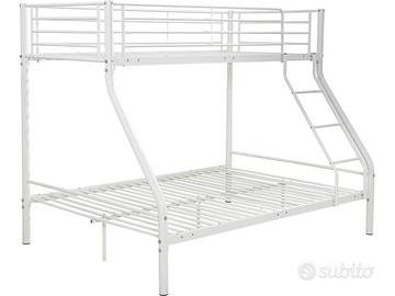 Letto a castello bianco 3 posti: singolo+francese