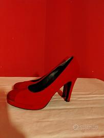 Scarpe con Tacco Rosse in vera pelle Made in Italy