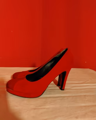 Scarpe con Tacco Rosse in vera pelle Made in Italy