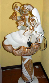 Fontana in ceramica, con luci e pompa