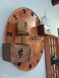 orologio artigianale,design legno, idee per cada