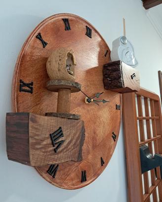 orologio artigianale,design legno, idee per cada