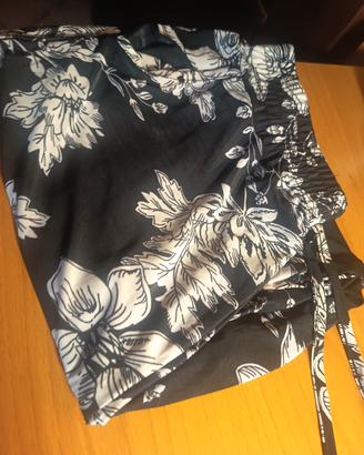 pantalone nero e bianco vestibilità morbida 