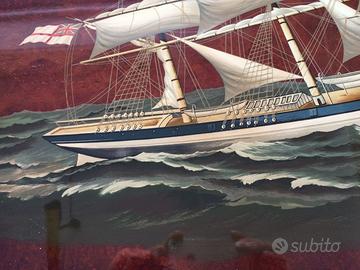 Quadro Veliero Inglese dipinto a Mano su Legno