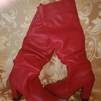 Stivali in pelle morbida rossa 