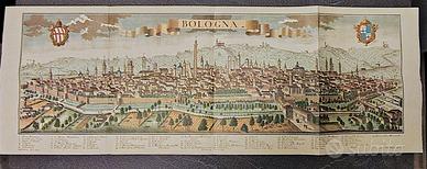 Stampa d'epoca Bologna - Veduta panoramica Probst