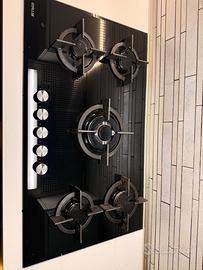 Piano cottura a gas in vetro nero 90 cm – 5 fuochi