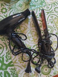 piastra per capelli e phon