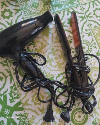 piastra per capelli e phon