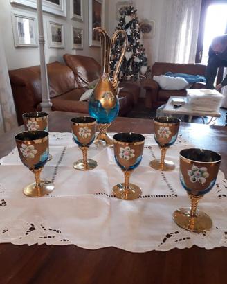 Servizio in vetro di Murano in foglia oro