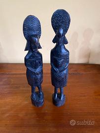 Arte Africana Coppia Statue Legno