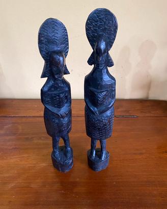 Arte Africana Coppia Statue Legno