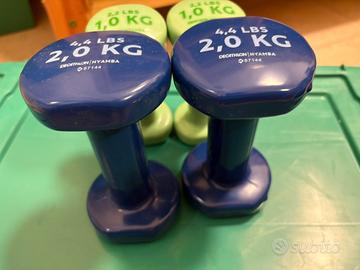 Coppia di manubri da 1 kg e 2 kg
