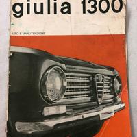 ALFA GIULIA 1300 1964 LIBRETTO USO E MANUTENZIONE