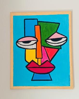 Quadro arte moderna dipinto a mano su tela 50x40 